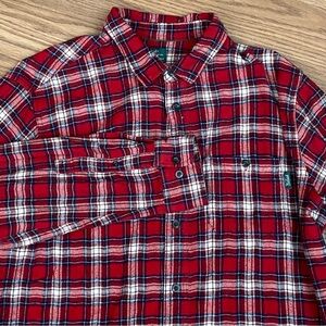 Woolrich Cotton Shirt Men's Size  XXL Red  Plaid Long Sleeve Button Up Flannel